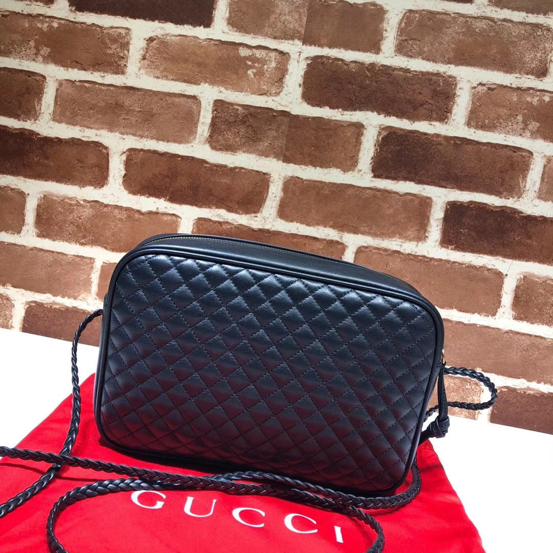 Guc*i black mini trapuntata crossbody bag leather - image 4
