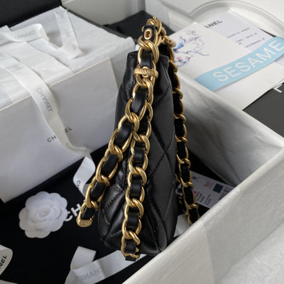 Chan*l 22k hobo bag logo chain lambskin - image 6