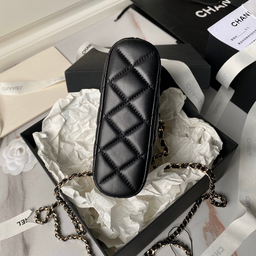 Chan*l black leather makeup bags - image 5