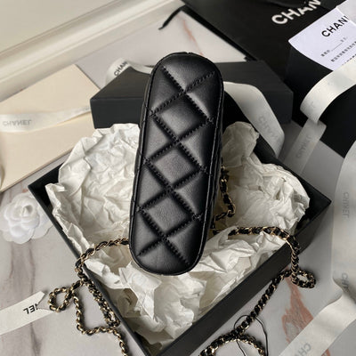 Chan*l black leather makeup bags - image 5