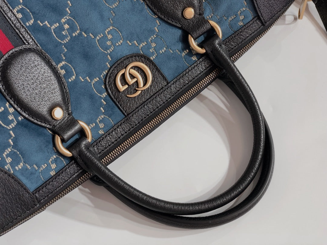 Guc*i velvet gg monogram textured calfskin - image 6