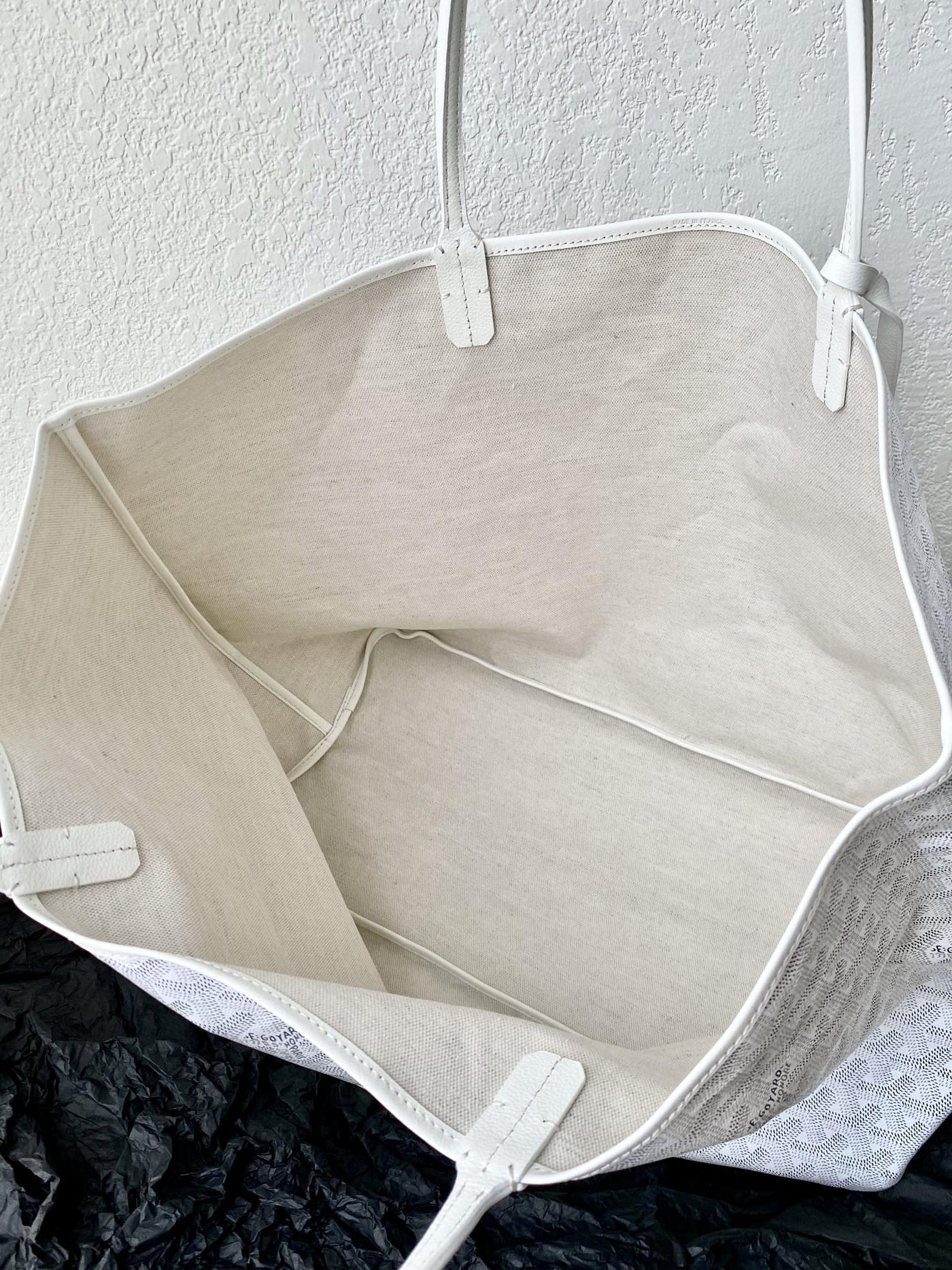 Goya*d white Goya*dine canvas & chevroches calfskin saint Lou*s pm tote - image 7
