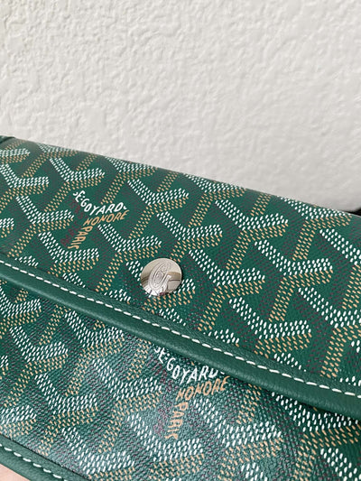 Goya*d green Goya*dine canvas & chevroches calfskin saint Lou*s pm tote - image 4