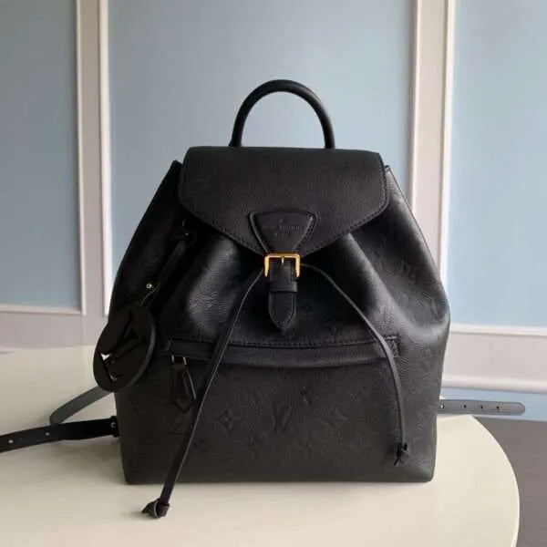 Lou*s Vuitt*n lv montsouris pm backpack black with lock gold 27x33cm - main image