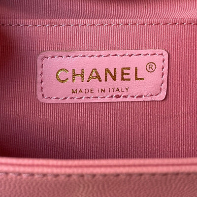 Chan*l backpack duma mini replica 11 pink lock gold 21.5×19.5x12cm - image 2