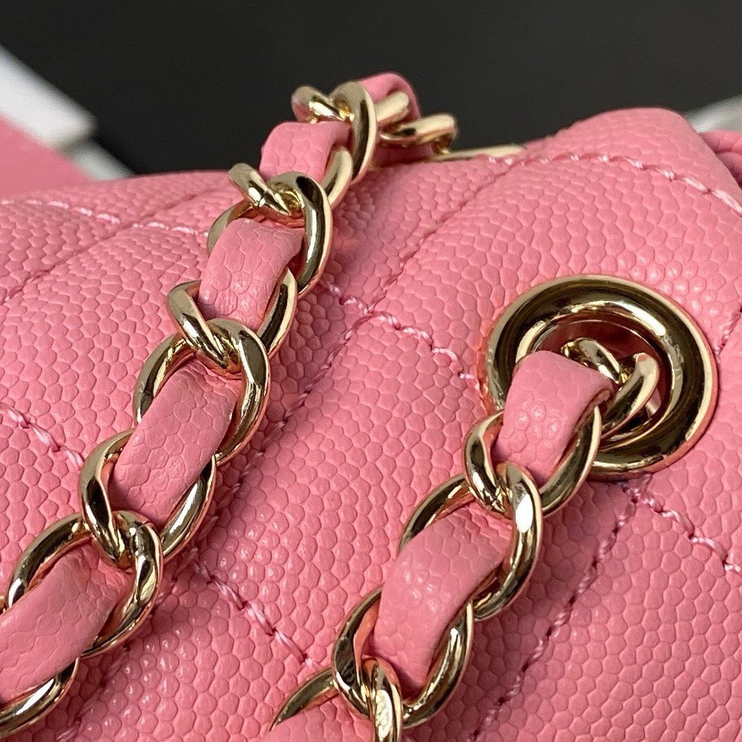 Chan*l backpack duma mini replica 11 pink lock gold 21.5×19.5x12cm - image 5