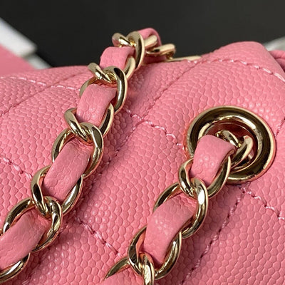 Chan*l backpack duma mini replica 11 pink lock gold 21.5×19.5x12cm - image 5