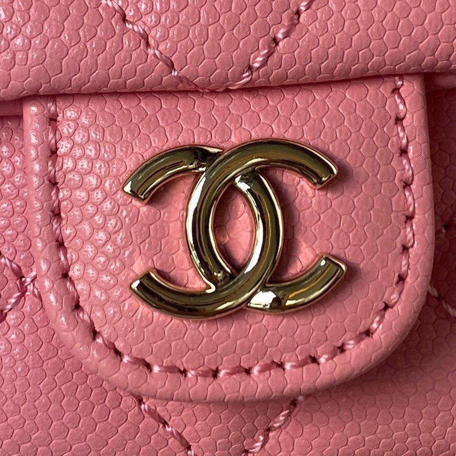 Chan*l backpack duma mini replica 11 pink lock gold 21.5×19.5x12cm - image 6