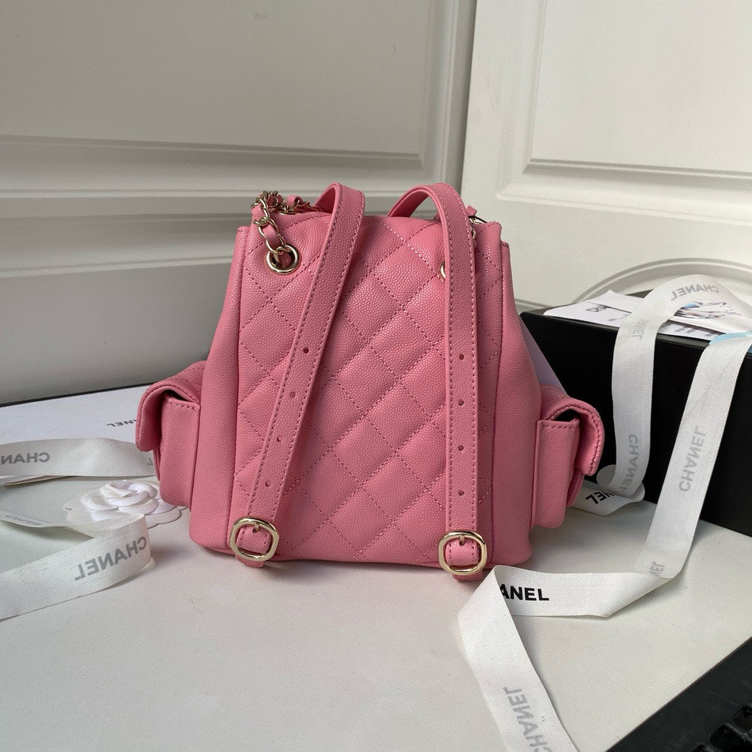 Chan*l backpack duma mini replica 11 pink lock gold 21.5×19.5x12cm - image 8