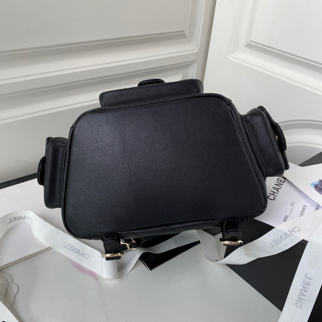 Chan*l mini duma backpack lock gold 21.5×19.5x12cm - image 3