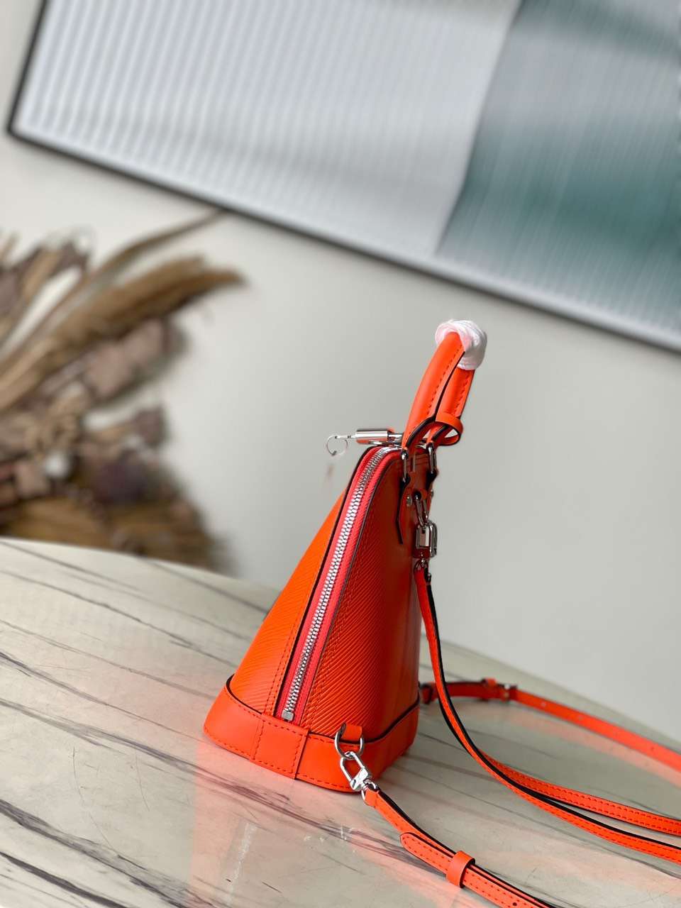 Lou*s Vuitt*n lv alma like auth backpack orange lock silver 15x20x10cm - image 2