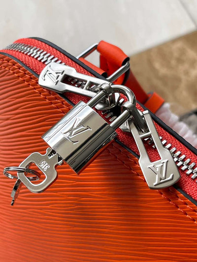 Lou*s Vuitt*n lv alma like auth backpack orange lock silver 15x20x10cm - image 5