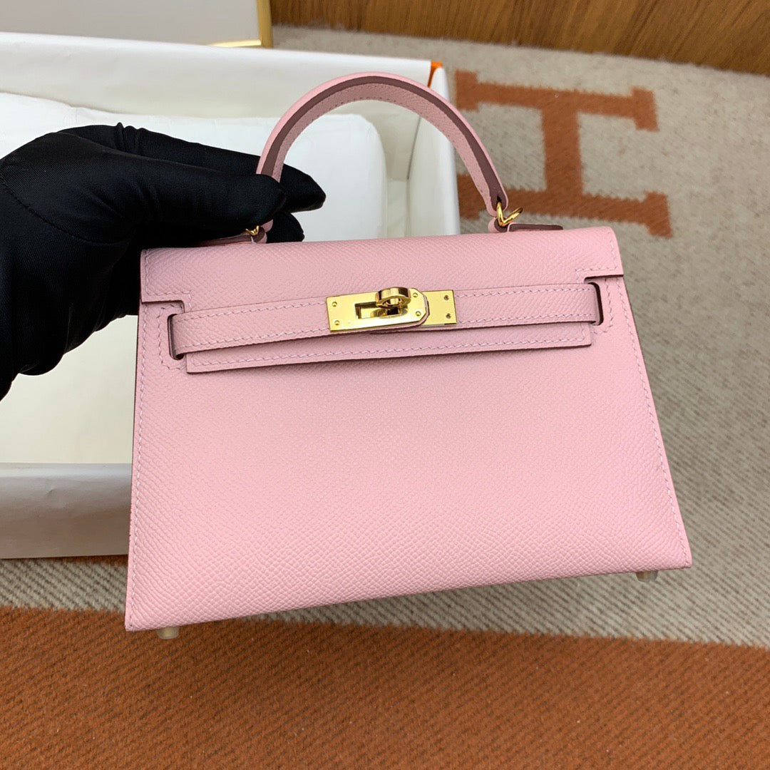 HM KELLY MINI LIGHT PINK GOLD HARDWARE
