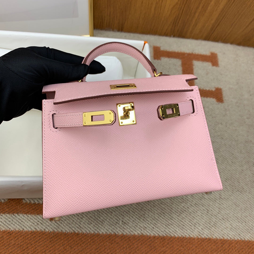 HM KELLY MINI LIGHT PINK GOLD HARDWARE