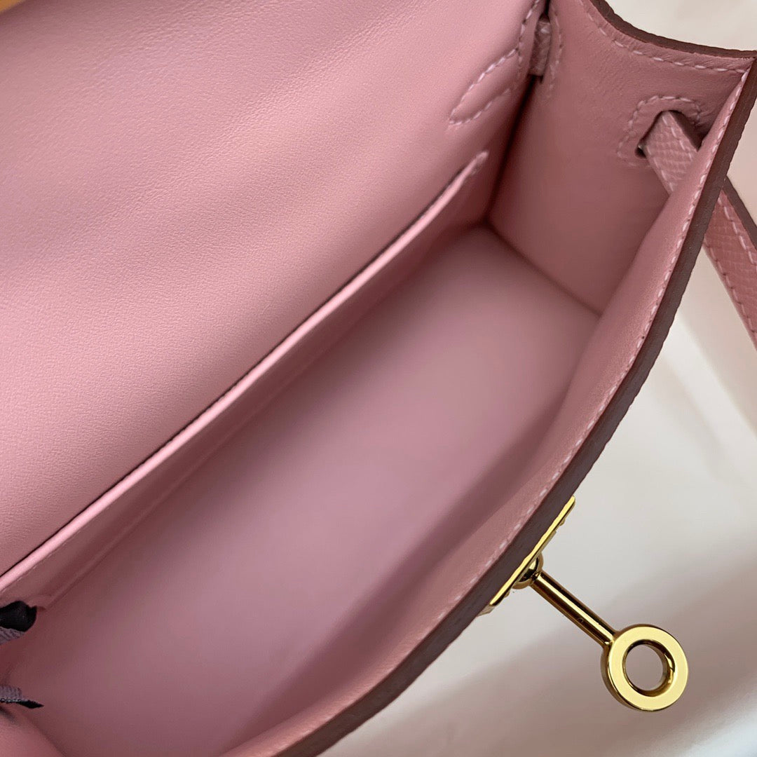 HM KELLY MINI LIGHT PINK GOLD HARDWARE