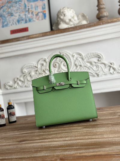 HM BIRKIN 25CM GREEN LEATHER GOLD HARDWARE