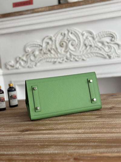 HM BIRKIN 25CM GREEN LEATHER GOLD HARDWARE