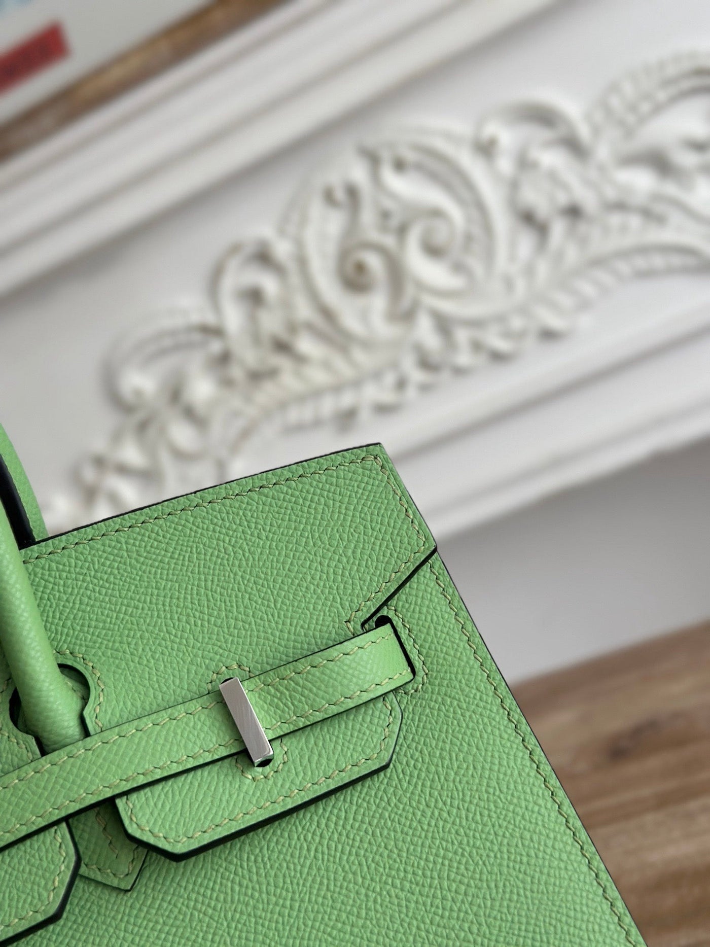 HM BIRKIN 25CM GREEN LEATHER GOLD HARDWARE
