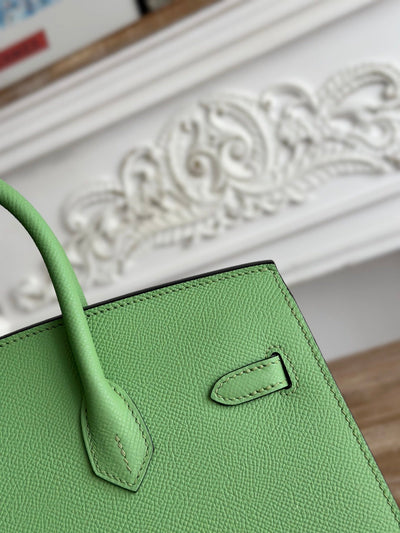 HM BIRKIN 25CM GREEN LEATHER GOLD HARDWARE