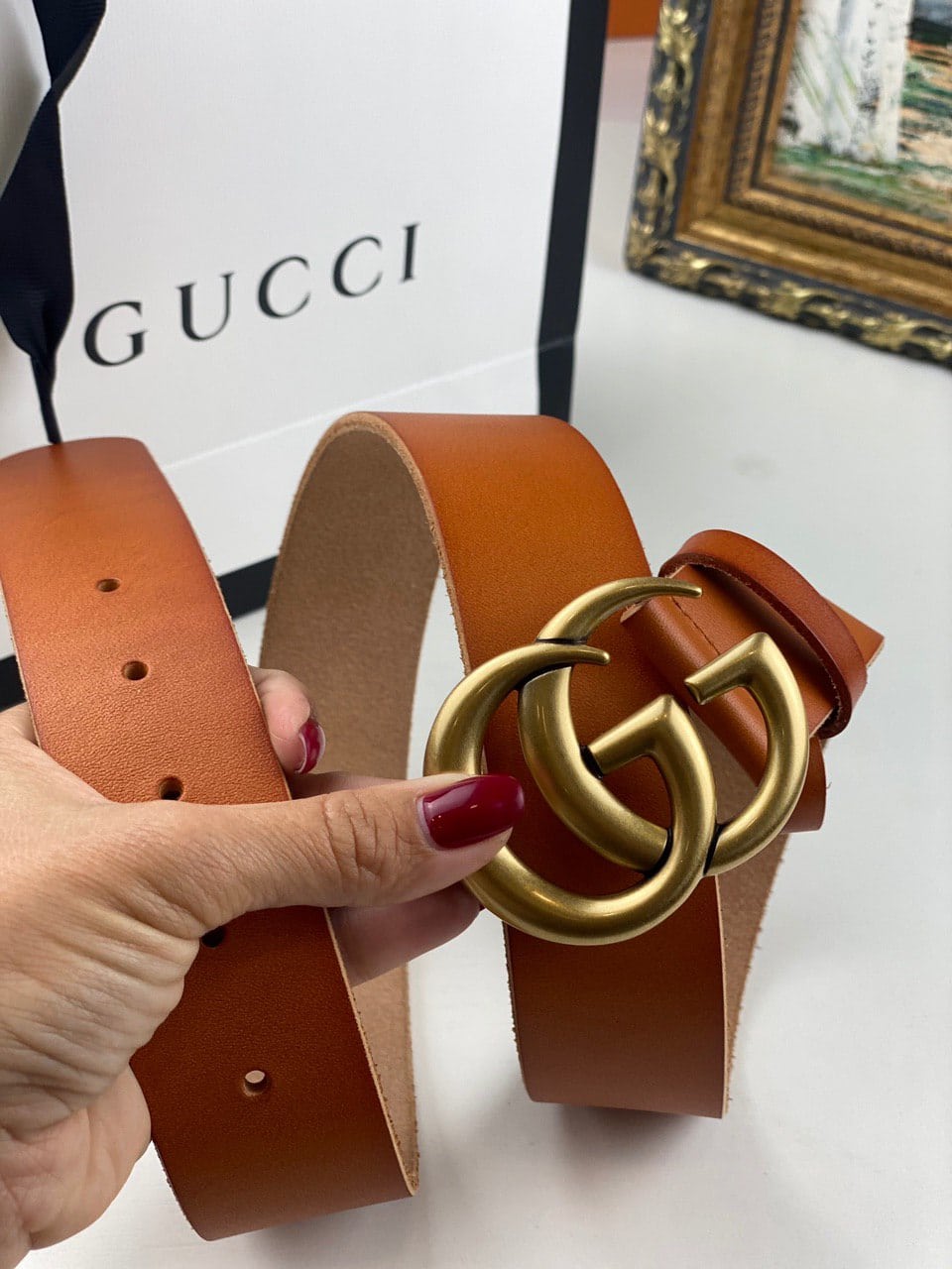 Guc*i belt brown - image 3