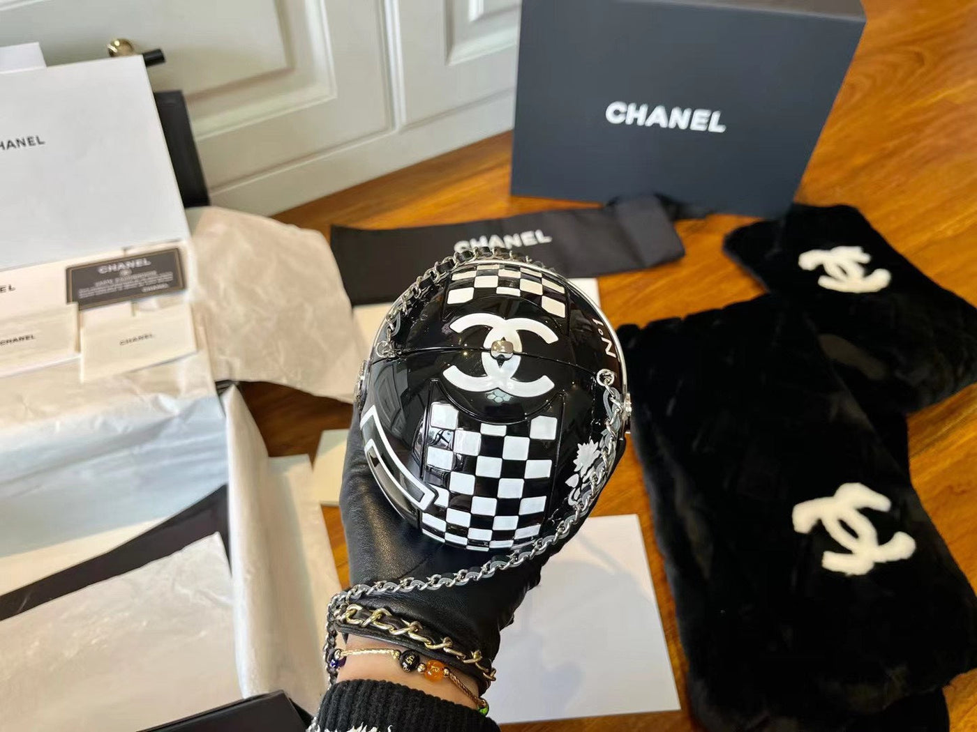 Chan*l handbags resort cruise 2023 monte-carlo black mix white - image 3