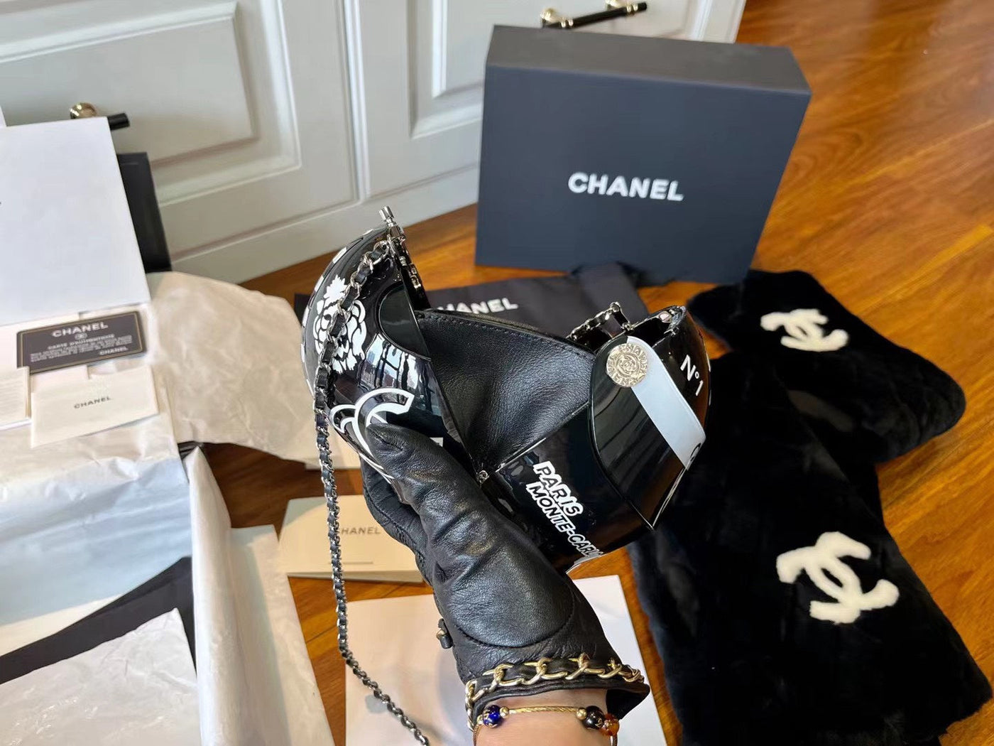 Chan*l handbags resort cruise 2023 monte-carlo black mix white - image 5