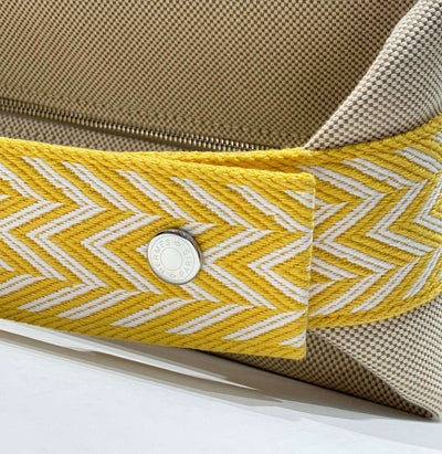 Herm*s bride a brac pm clutch bag yellow fabric 12x20x10cm - image 4