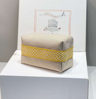 Herm*s bride a brac pm clutch bag yellow fabric 12x20x10cm - image 7