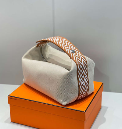 Herm*s clutch bag bride a brac pm fabric 12x20x10cm - image 3