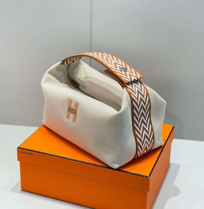 Herm*s clutch bag bride a brac pm fabric 12x20x10cm - image 4
