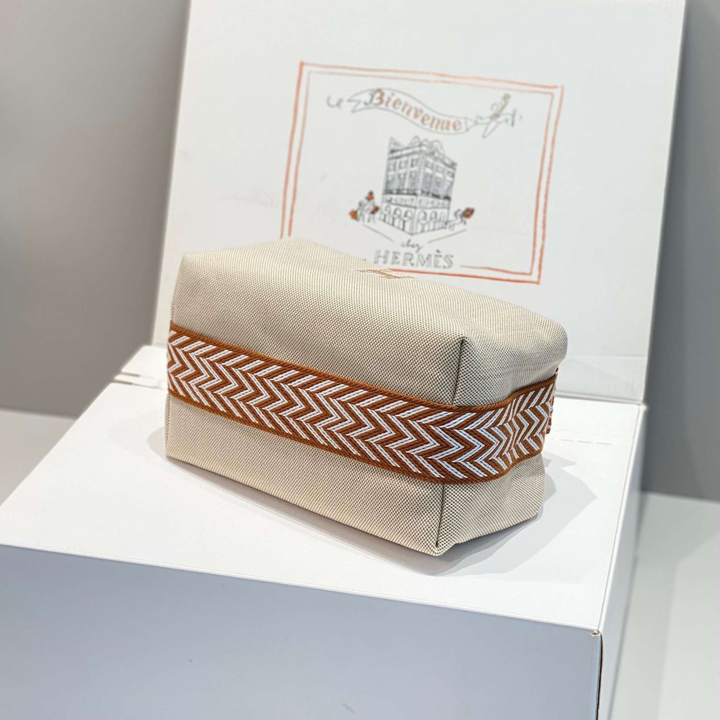 Herm*s clutch bag bride a brac pm fabric 12x20x10cm - image 6