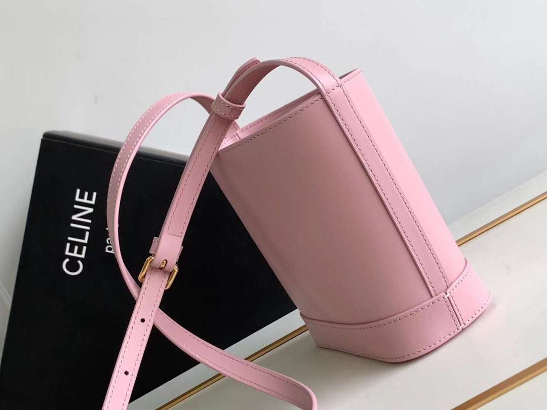 Cel*ne small bucket cuir triomphe mini pink bag 19.5x16x7cm - image 5