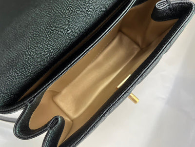 Chan*l handle woman’s handbags demi lock gold with leather 19cm - image 5