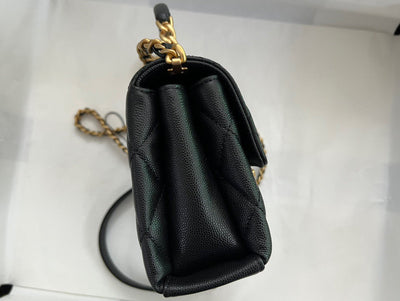 Chan*l handle woman’s handbags demi lock gold with leather 19cm - image 8
