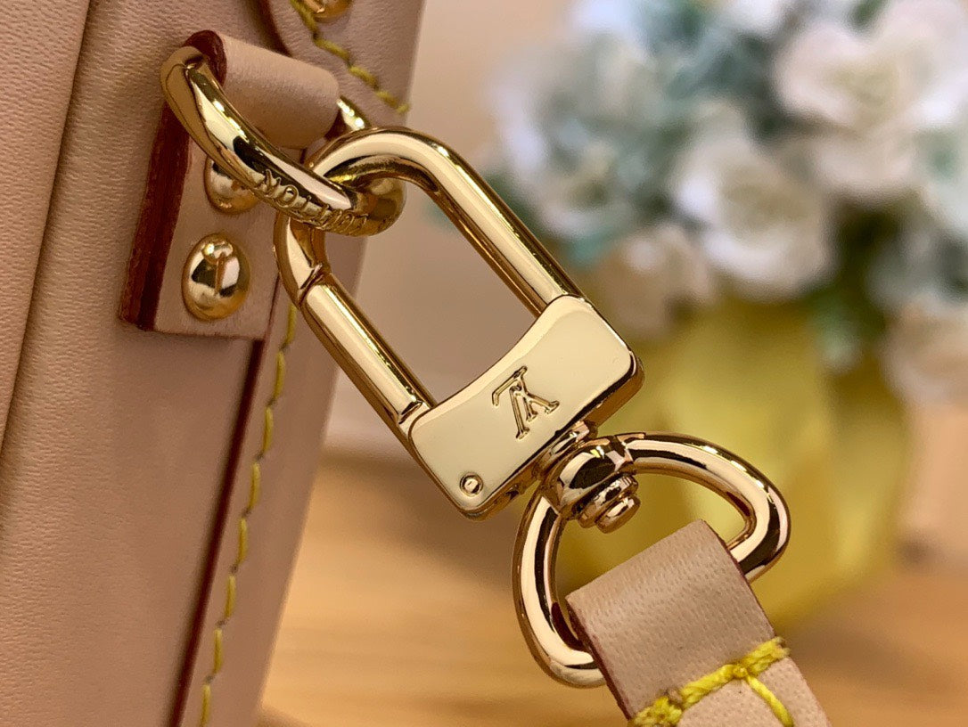 Lou*s Vuitt*n lv petite box shape lock plated gold handbags 20×12.5x5cm - image 7