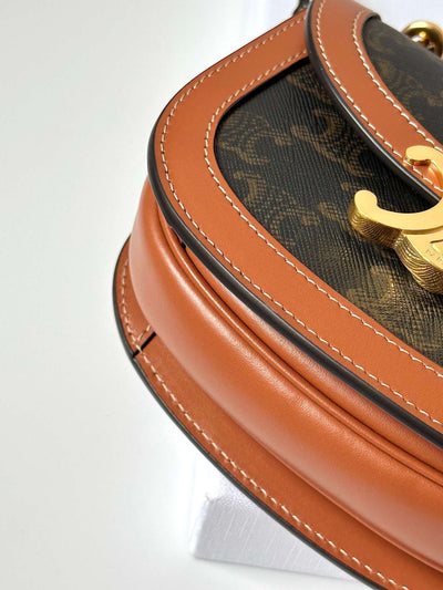 Cel*ne mini handle replica 11 crossbody handbag brown strap 15.5x11cm - image 3