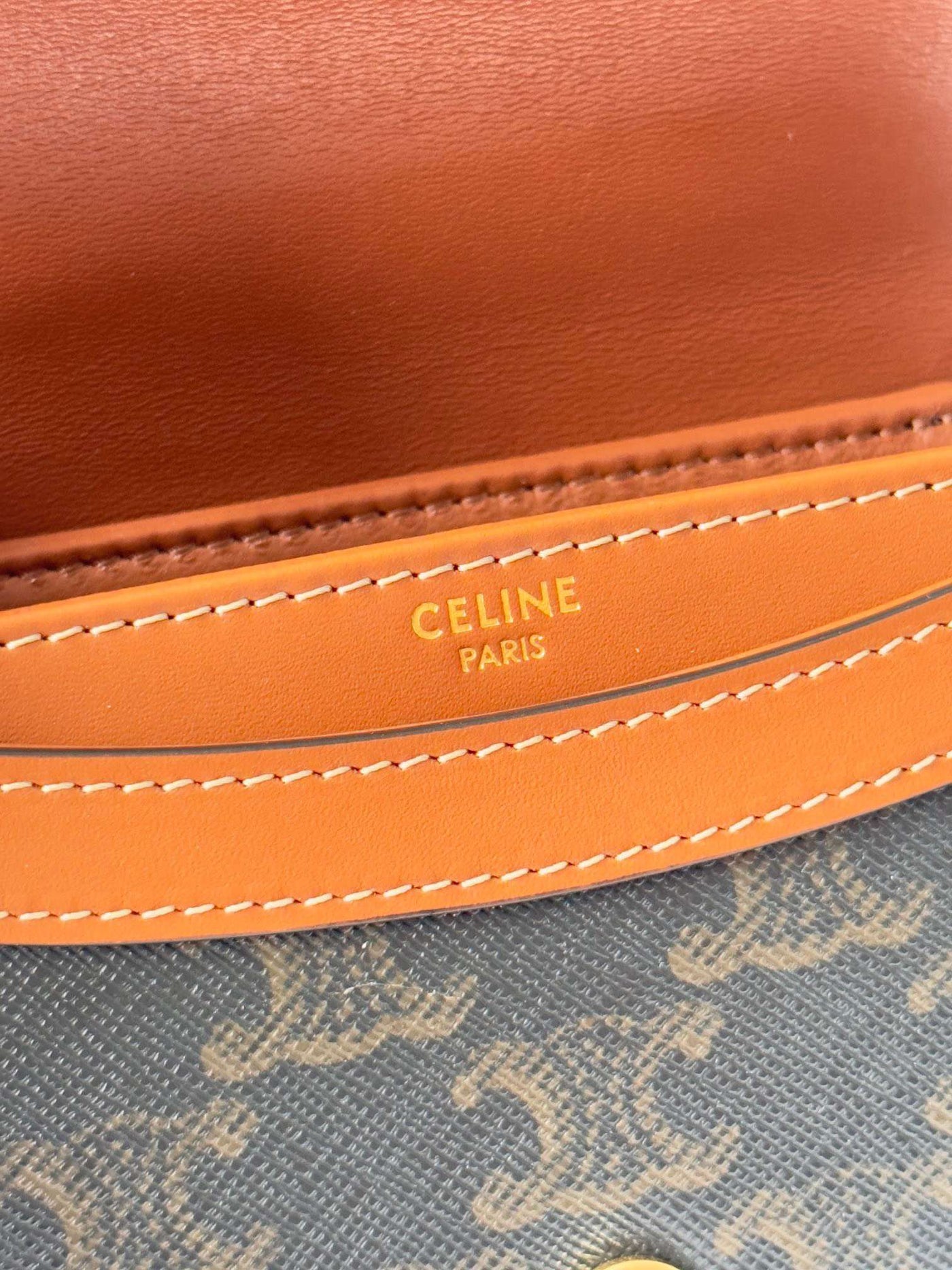 Cel*ne mini handle replica 11 crossbody handbag brown strap 15.5x11cm - image 4