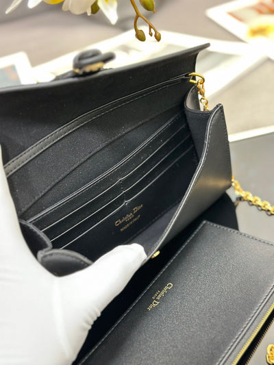 Di*r bobby women’s crossbody bag super black smooth leather 21.5x12x4cm - image 3