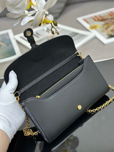 Di*r bobby women’s crossbody bag super black smooth leather 21.5x12x4cm - image 5