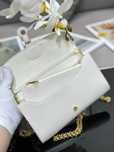Di*r bobby women’s crossbody bag super white smooth leather 21.5x12x4cm - image 5