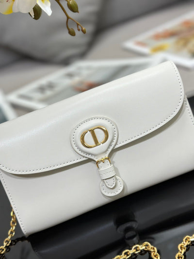 Di*r bobby women’s crossbody bag super white smooth leather 21.5x12x4cm - image 6
