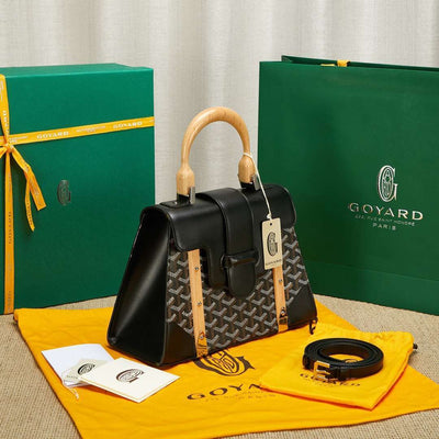 Goya*d saigon black handbag with wooden handle 28cm - image 6