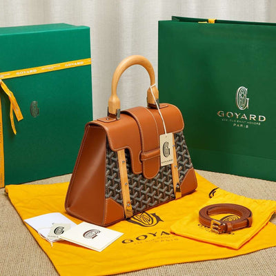 Goya*d saigon brown handbag with wooden handle 28cm - image 2