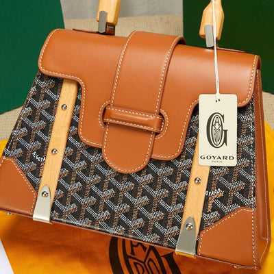 Goya*d saigon brown handbag with wooden handle 28cm - image 3