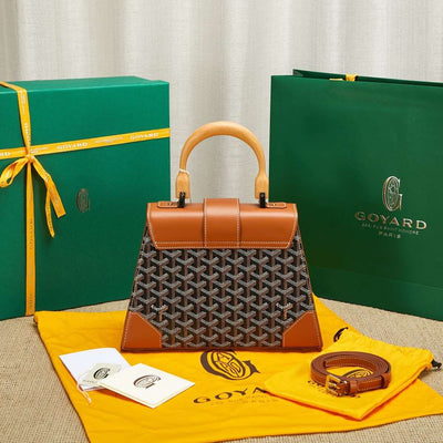Goya*d saigon brown handbag with wooden handle 28cm - image 5