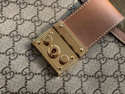 Guc*i padlock bag with logo pattern Guc*i replica 11 high quality 35x23x14cm - image 5