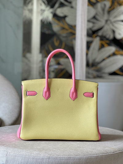 Herm*s birkin 30 togo ghw mix beige pink handbags lock gold 30cm - image 2