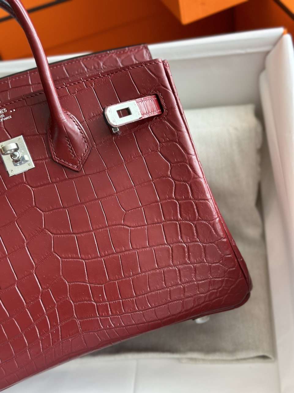 Herm*s birkin woman’s hand sewing like auth red handbags 25cm - image 2