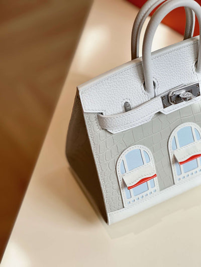 Herm*s birkin faubourg like auth with home pattern handbags 20cm - image 5