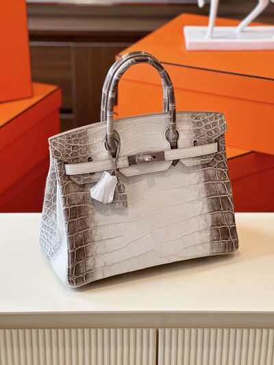 Herm*s birkin himalaya albino crocodile leather hand sewing like auth handbags 30cm - image 2